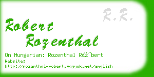 robert rozenthal business card